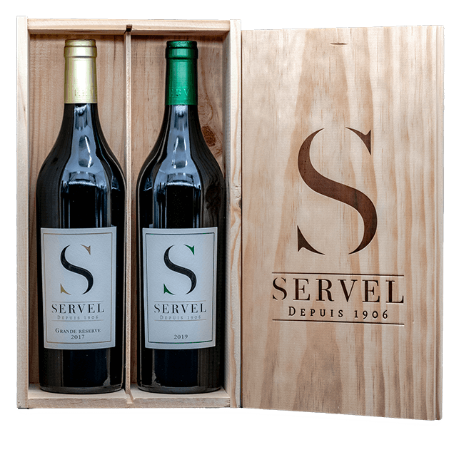 Combi de Vin dans boîte en bois