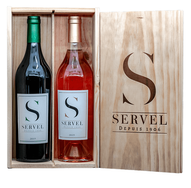 Combi de Vin dans boîte en bois