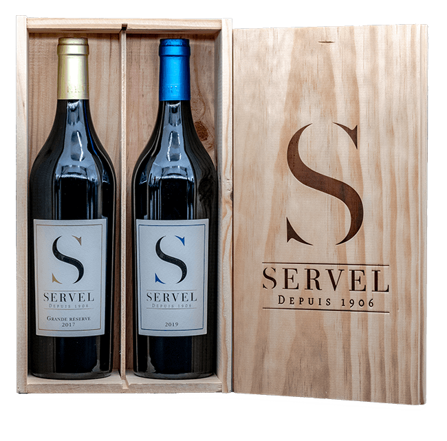 Combi de Vin dans boîte en bois