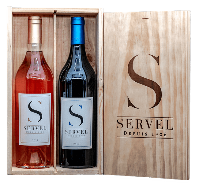 Combi de Vin dans boîte en bois